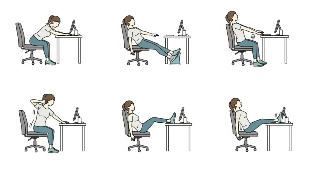 Easy seated exercises for preventing office chair butt