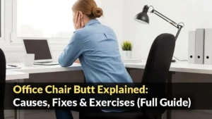 Office worker suffering from office chair butt