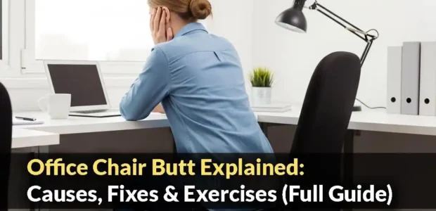 Office worker suffering from office chair butt